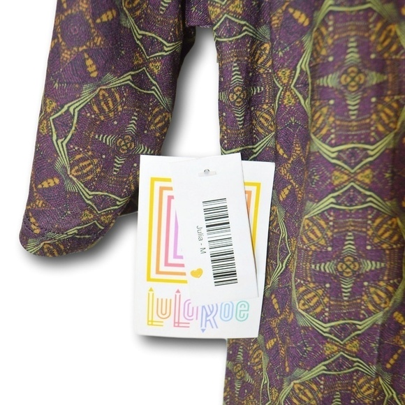 Lularoe Julia  Brown Geometric Patterned Dress M NWT - Picture 3 of 3